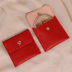 Mini PU Leather Envelope Shape Pouch for Travel Reusable Recyclable Jewelry Bag for Ring Bracelet Necklace Earrings Packaging