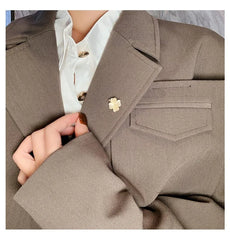 BOYI Minimally Designed cat Eye Stone Anti Glare Needle Buckle Pin for Both Men and Women Accessories