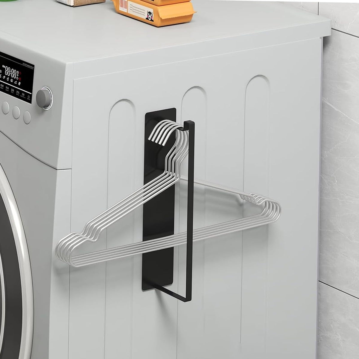 Magnetic Hanger Holder for Laundry Room, Space-Saving Hanger Organizer for Washing Machine Dryer, Holding up to Velvet Wire Plastic Hangers,Send Goods from Local Warehouse