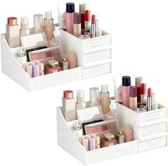 Makeup Organizer with Drawers, Cosmetic Organizer for Vanity Dresser Bathroom Countertop, Large Capacity Makeup Organizer for Skincare, Lipstick, Palettes, Perfume & Brush Display Holder