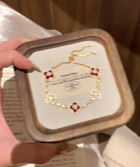 Spring Flower Oath" pink flower bracelet 2025 new autumn and winter daughter temperament niche versatile fashion bracelet