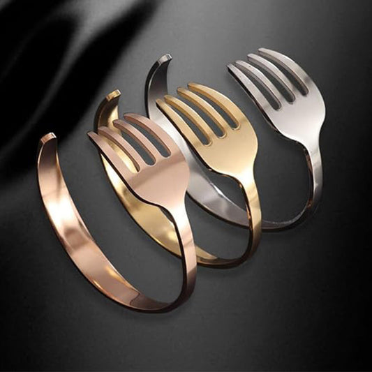 Titanium steel fashion cross-border wholesale explosion gold-plated C-type open fork bracelet men and women versatile laser factory direct sales