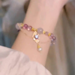 New Chinese amethyst bracelet contrasting color light luxury niche exquisite fairy bracelet girlfriend gift wisteria flower bracelet