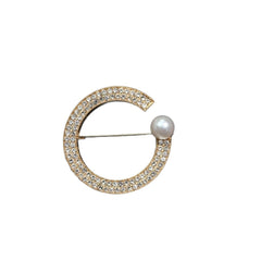 Creative alloy diamond-encrusted brooch accessories temperament fashion clothes corsage women's anti-light pins cross-border wholesale letters