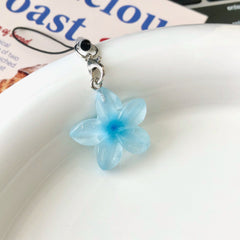 Color transparent small flower keychain female ins wind cute key pendant bag hanging jewelry earphone bag decoration
