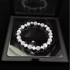 Live hot-selling small fresh niche black agate opal bracelet ins versatile Korean version cross elastic bracelet