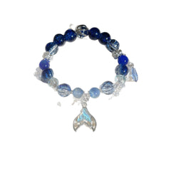 Zhou Shen should support the color, the surrounding gradual change, deep sea blue fishtail beaded bracelet women's niche design high value versatile jewelry