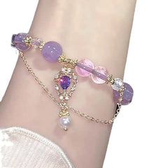 New Chinese amethyst bracelet contrasting color light luxury niche exquisite fairy bracelet girlfriend gift wisteria flower bracelet
