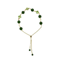 New Internet celebrity natural crystal agate four-leaf clover bracelet lucky niche design sense simple white send girlfriends