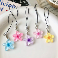 Color transparent small flower keychain female ins wind cute key pendant bag hanging jewelry earphone bag decoration
