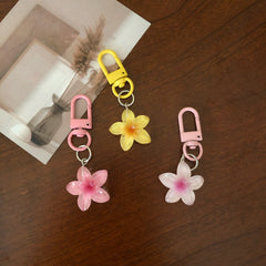 Color transparent small flower keychain female ins wind cute key pendant bag hanging jewelry earphone bag decoration