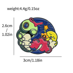Japanese animation creative Pokémon cartoon metal badge cute frog seeds, up to duck, personalized brooch