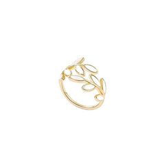 Light luxury high-end leaf ring female ins niche design personality fashion personality simple temperament Internet celebrity open ring