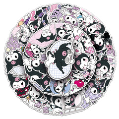 50 Kuromi Stickers Kuromi Sanrio Cute Cartoon Waterproof Decoration Computer Mobile Phone Thermos Cup Stickers