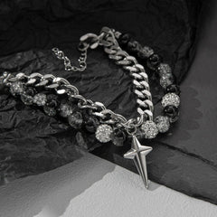 Xingmang Ice Crack Titanium Steel Double-layer Beaded Bracelet Fashion Trend Advanced Sense Niche Personality Design Gift Accessories Women