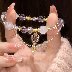 New Chinese amethyst bracelet contrasting color light luxury niche exquisite fairy bracelet girlfriend gift wisteria flower bracelet