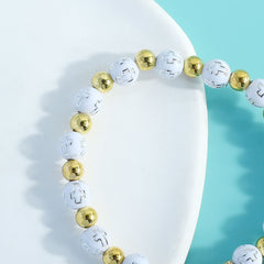 Shein Cross Mirror Hot Stamping Acrylic Cross Bead Bracelet Etsy Oil Dropping Angel Beaded Rosary Bead Hand Jewelry