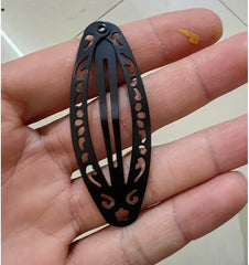 Roman court stylish design hollow flower ins silver retro oval bangs clip hairpin edge clip