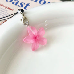 Color transparent small flower keychain female ins wind cute key pendant bag hanging jewelry earphone bag decoration