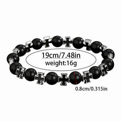 Amazon cross-border hot-selling geometric cross bracelet, male and female couples fashion versatile niche elastic bracelet wholesale