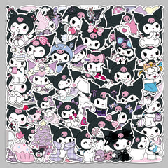 50 Kuromi Stickers Kuromi Sanrio Cute Cartoon Waterproof Decoration Computer Mobile Phone Thermos Cup Stickers