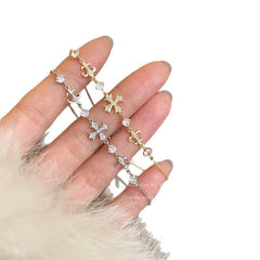 Personal cold wind cross women's bracelet light luxury niche exquisite silver jewelry pull adjustable accessories wholesale