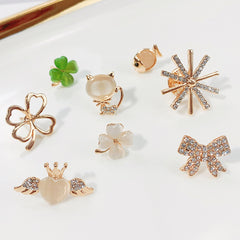New simple anti-light opal brooch female four-leaf clover pin fixed clothes accessories manufacturer spot