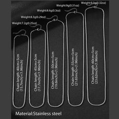 DGIDDK Gold Square Pearl Chain Necklace Stainless Steel Never Fade Waterproof Necklace Men and Women Fashion Jewelry Daily Wear