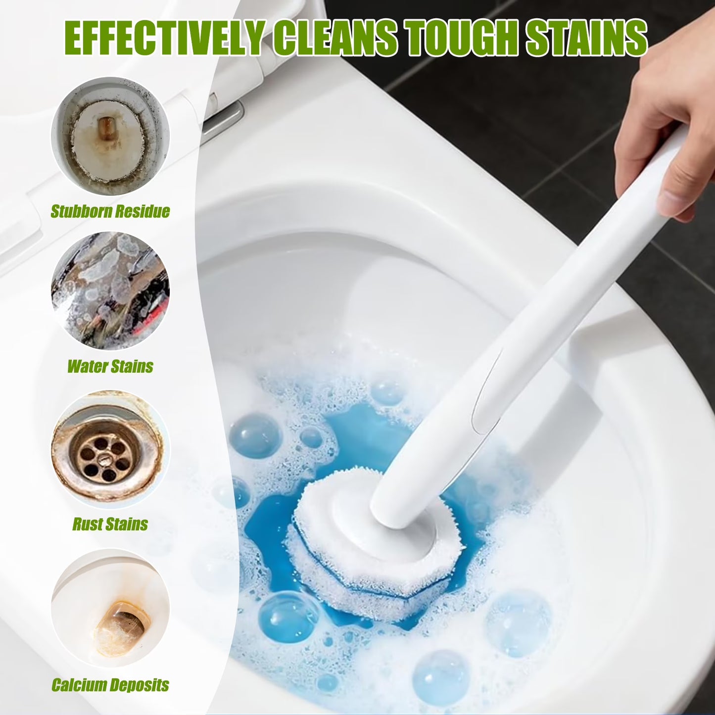 Rinima Toilet Bowl Wand Refills for Clorox, Disposable Toilet Brush Heads for Bathroom Bathtub（50Count）