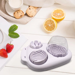 1 Pcs Stainless Steel Egg Slicer for Hard Boiled Eggs, 3 Slicing Modes, Ideal for Fruits and Vegetables, Easy to Clean Kitchen Cutter, Send Goods From Local Warehouse