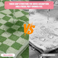 5 Pack Cotton Hand Towels, Checkered Pattern, Multi-Color, 13 x 29 Inches, Quick Drying, Modern Style, Soft and Absorbent for Bathroom, Kitchen, Gym, Spa