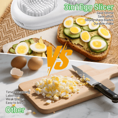 3-In-1 Heavy Duty Egg Slicer, Stainless Steel Dicer, Strawberry Slicer, Kitchen Chopping Tool With 3 Cutting Modes for Strawberry Grape Cherry Banana Butter Mushroom Tomato