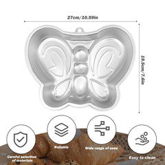CLIPORE 10In Butterfly Cake Pan 3D Aluminum Cake Decorating Mould, Non-Stick Butterfly Cake Baking Pan Mold for Birthday Party Baking, Send Goods from Local Warehouse