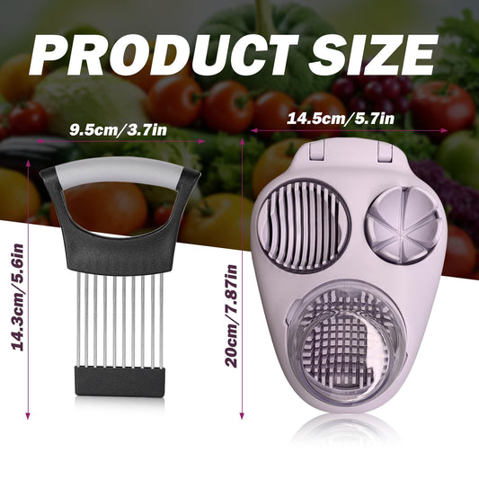 Stainless Steel Egg Slicer and Vegetable Cutter, Egg Shell Opener,Food Grade Fruit Vegetable Slicing Tool Lemon Slicer Onion Cutter for Tomato, Lemon, Send Goods from Local Warehouse