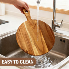 Acacia Wood Cutting Board and Chopping Board with Handle for Meat,  - 12 inch Large Charcuterie & Serving Board for Kitchen - Wooden Charcuterie Board, Ship from Local Warehouse