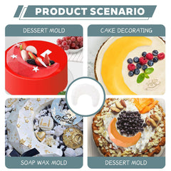 Silicone Molds For Baking, Cake Molds, Pie Flan Tart Baking Pan, Silicone Baking Tray For Brownie, Diy, Anniversary, Birthday, Moon Mould (Moon) - Send Goods from Local Warehouse